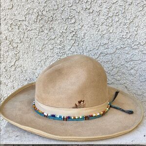 Elope Suede Tan Nude Neutral Classic Beaded Rope Country Western Cowboy Hat Men